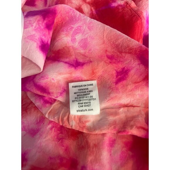 Trina Turk Silk Blouse NEW Water Color Tie Dye Ladies Size MED Halter Style - Picture 9 of 11